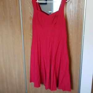 Torrid Red Stretchy Lace Patterned Swing Dress